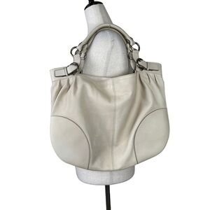 Salvatore Ferragamo Cream Soft Leather Satchel